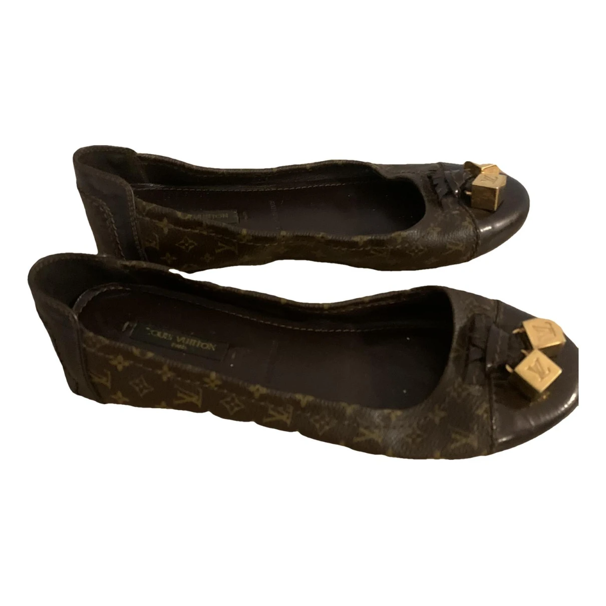 Pre-owned Louis Vuitton Leather Ballet Flats In Brown