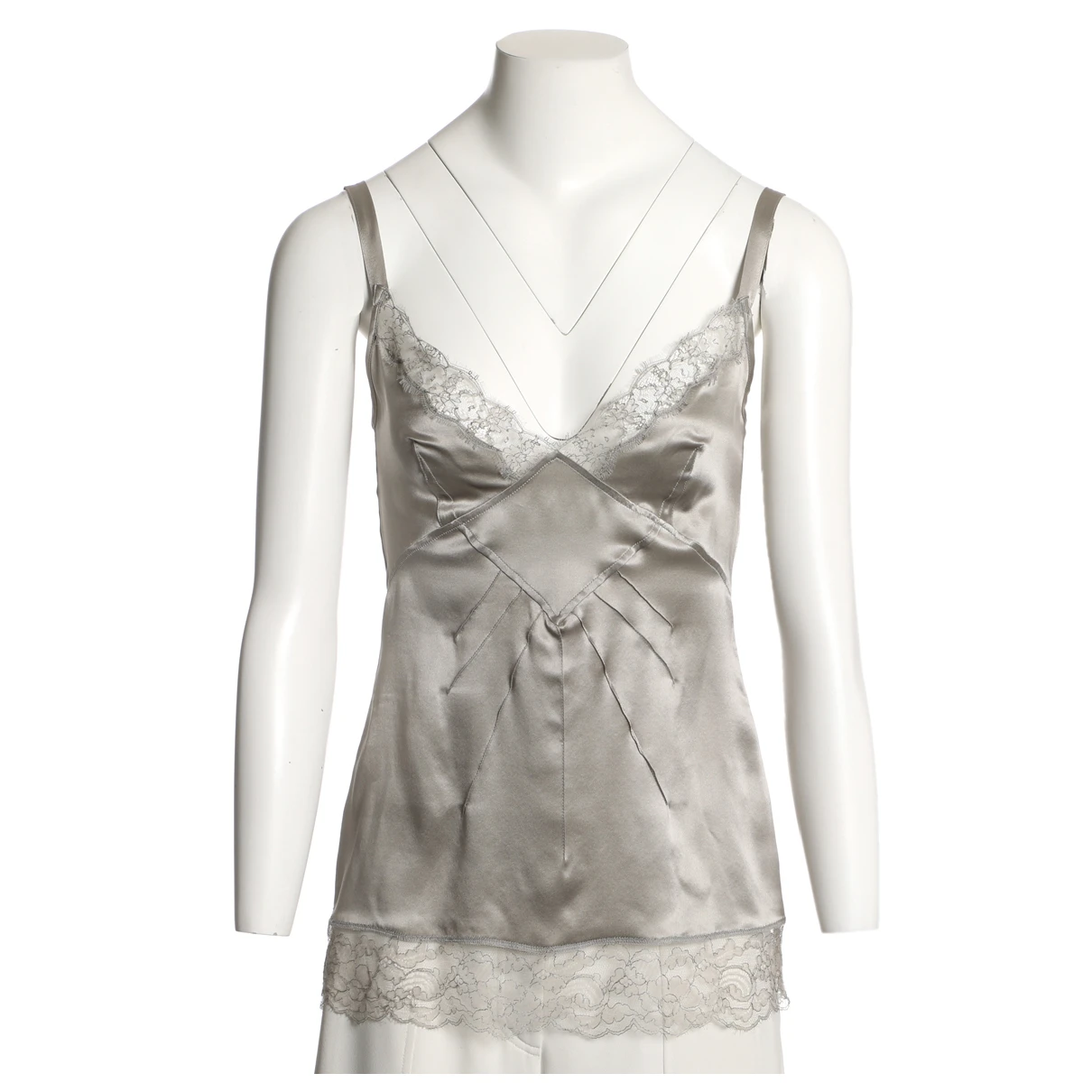 Pre-owned Dolce & Gabbana Silk Camisole In Grey