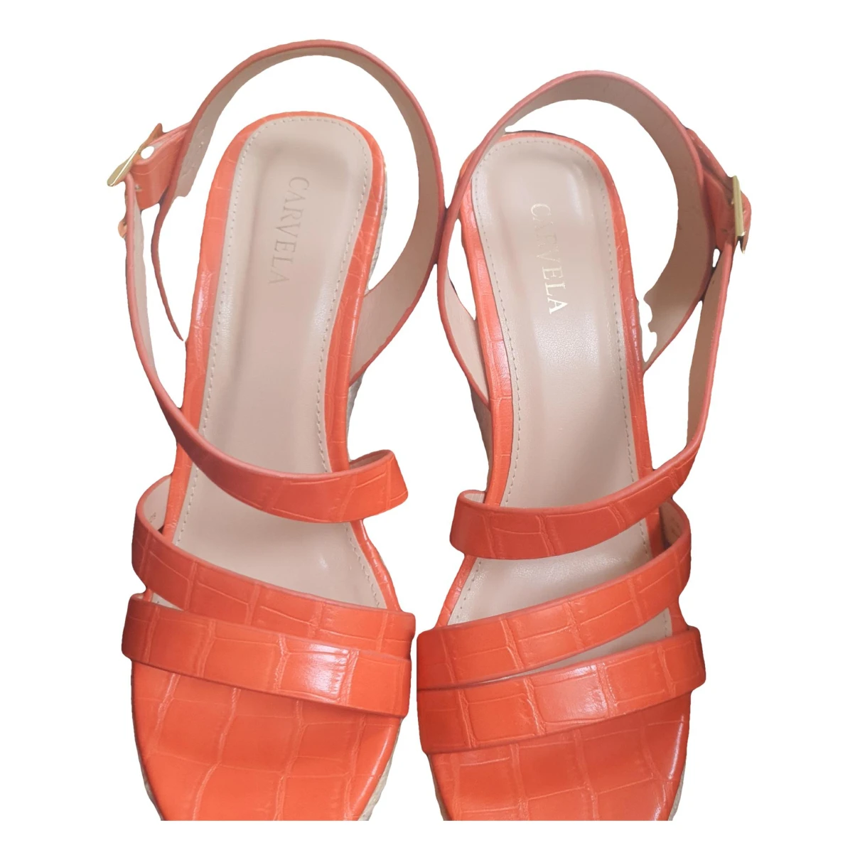 Pre-owned Carvela Leather Sandal In Orange