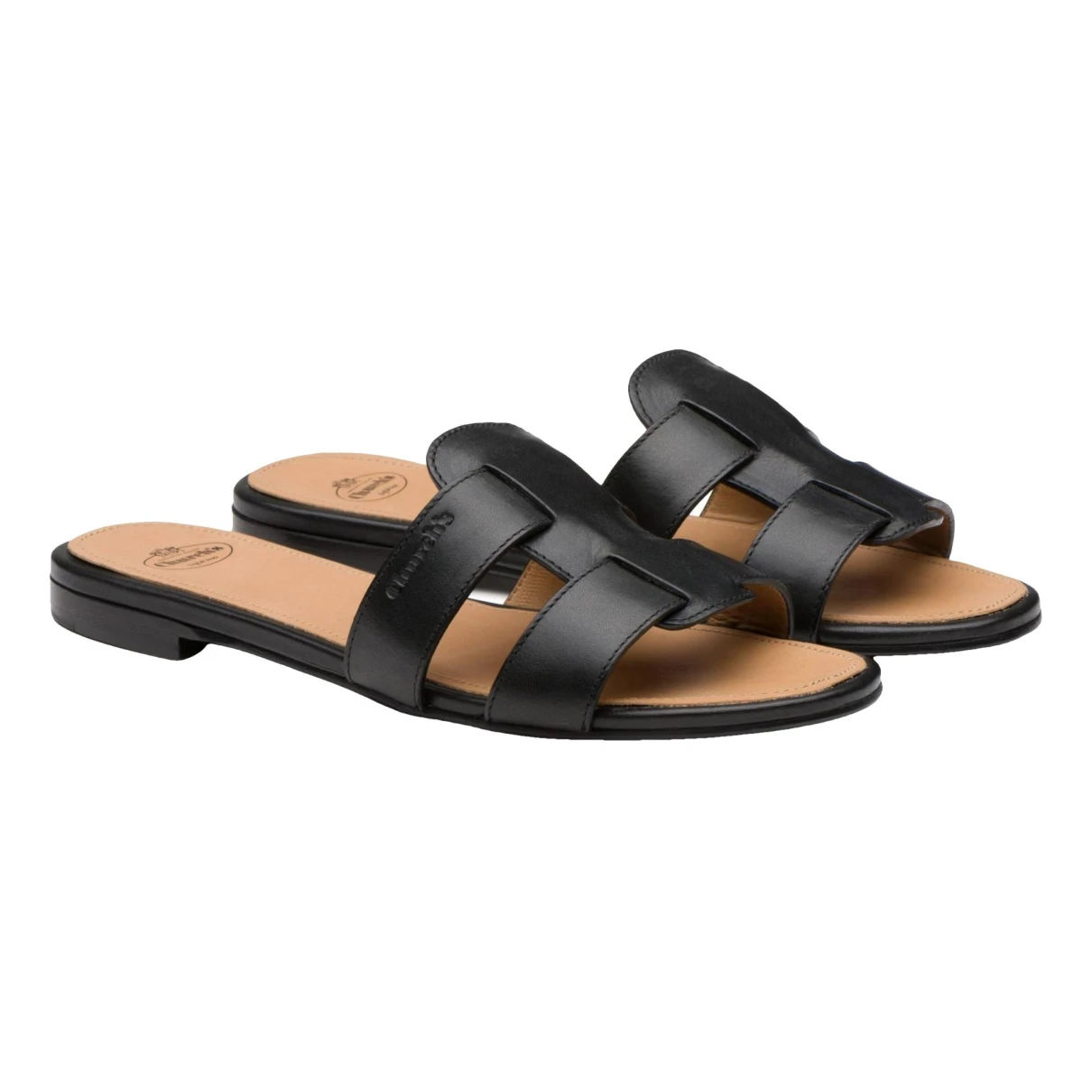 Pre-owned Church's Leather Sandal In Black