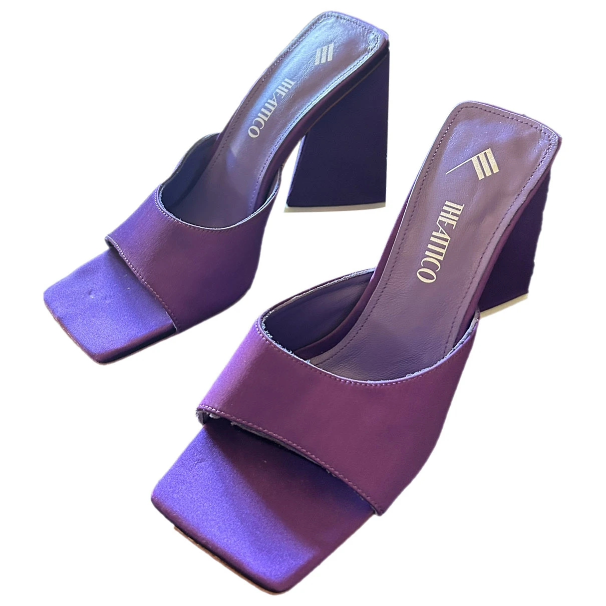 Pre-owned Attico Devon Cloth Sandals In Purple