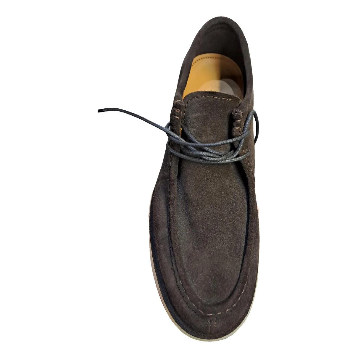Pre-owned Massimo Dutti Leather Flats In Brown