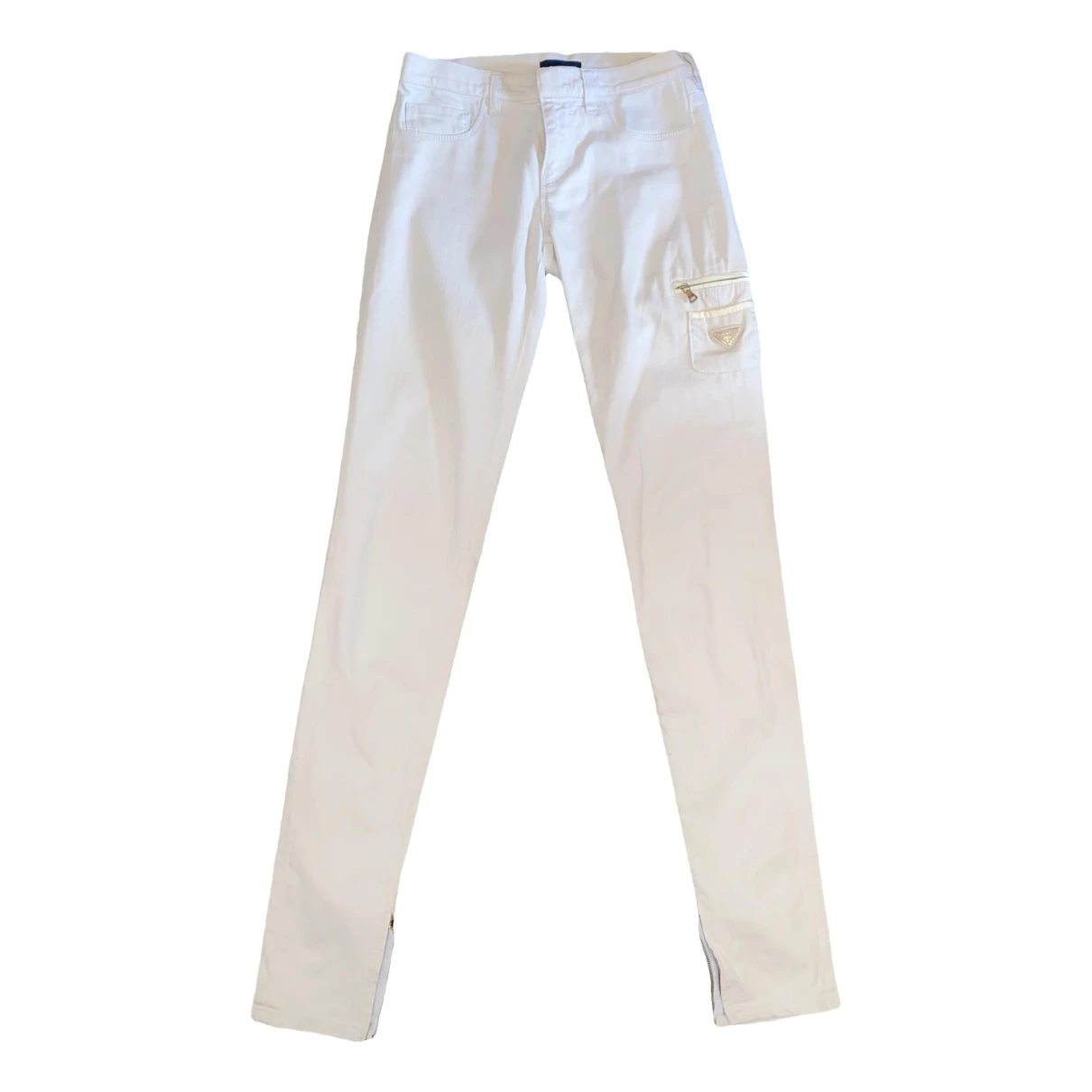 Pre-owned Prada Slim Jeans In White
