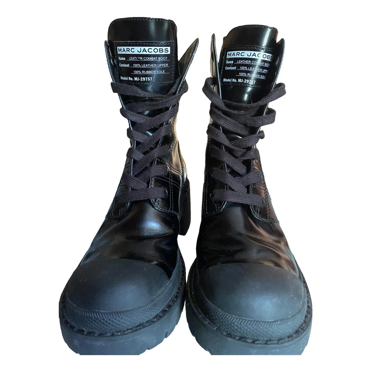 Pre-owned Marc Jacobs Leather Biker Boots In Black