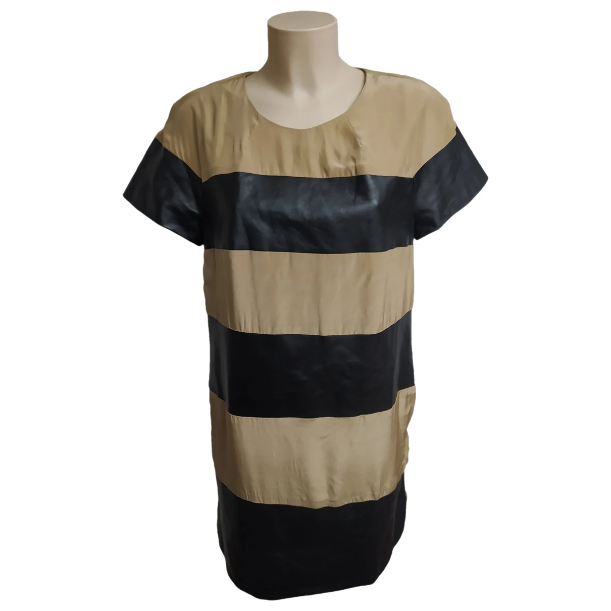 Pre-owned Sea New York Silk Mid-length Dress In Beige