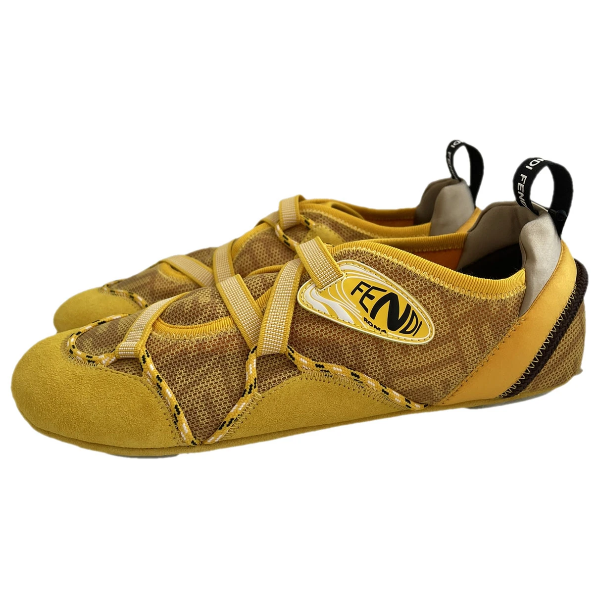 Pre-owned Fendi Trainers In Yellow