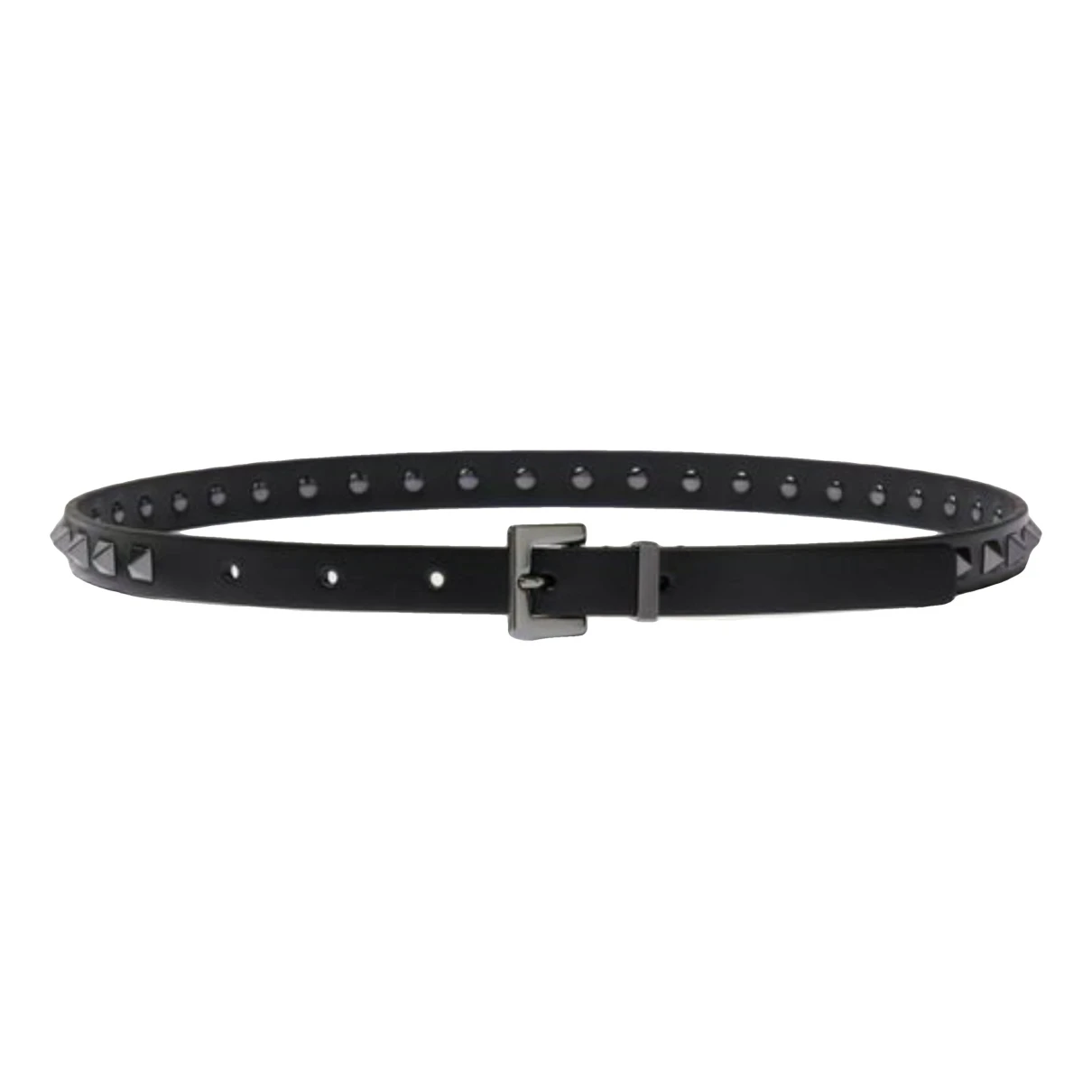 Pre-owned Valentino Garavani Leather Belt In Black