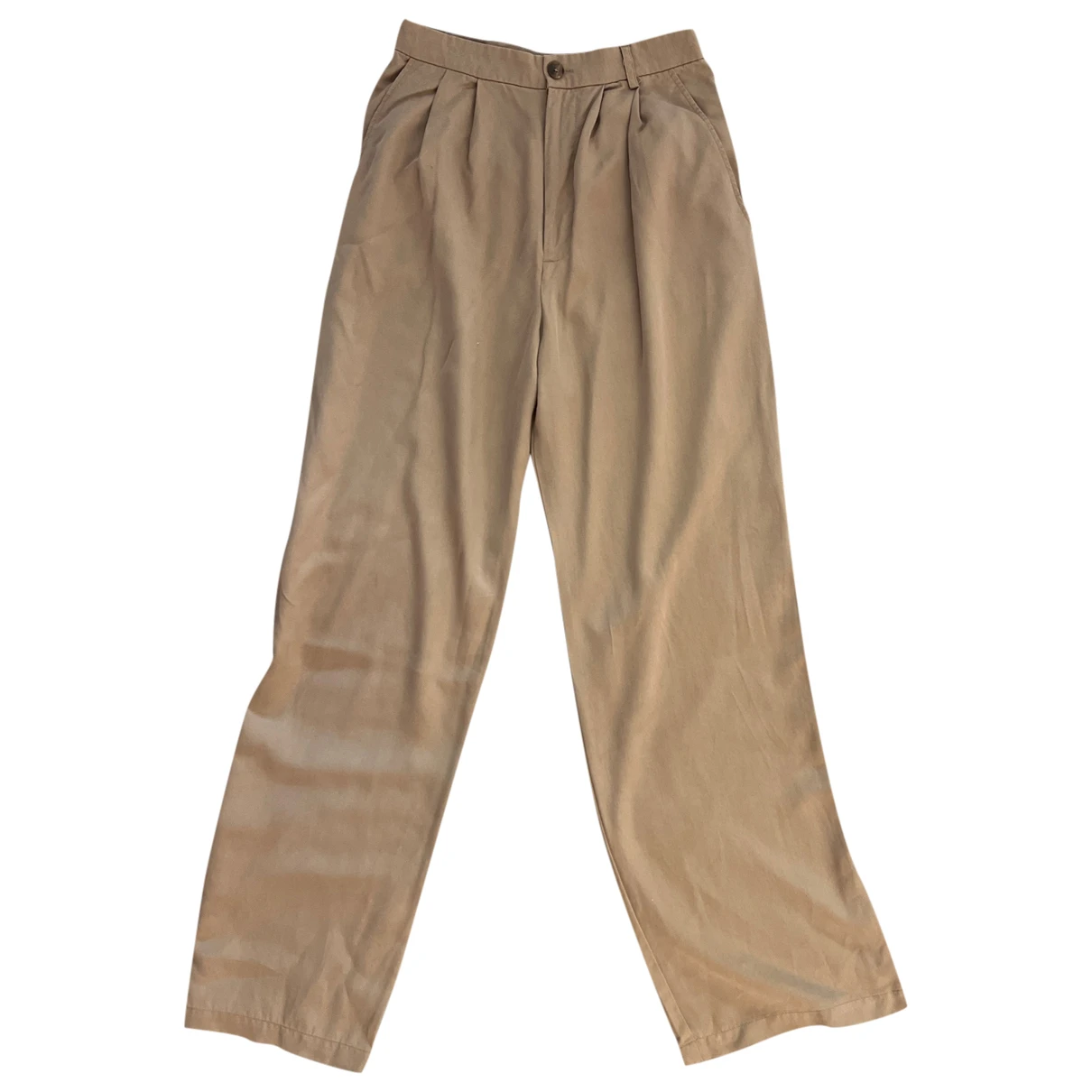 Pre-owned Reformation Straight Pants In Beige