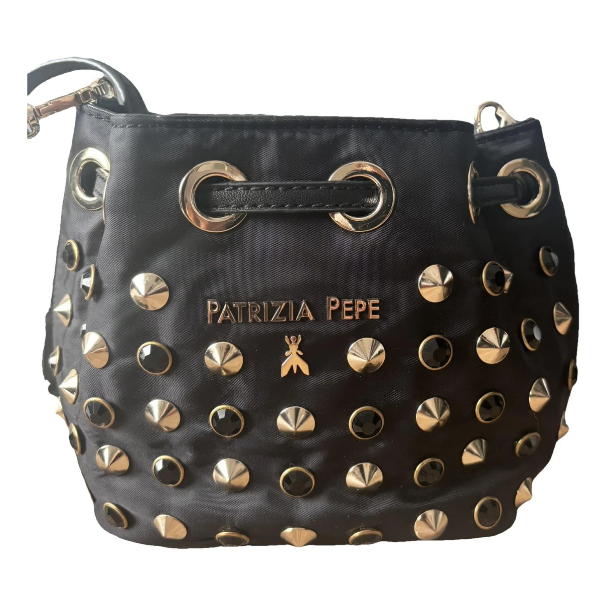 Pre-owned Patrizia Pepe Cloth Clutch Bag In Black