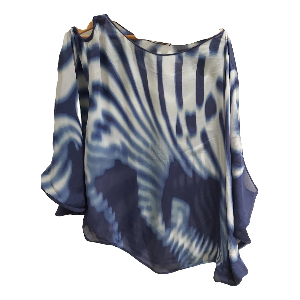 Pre-owned Roberto Cavalli Silk Blouse In Blue