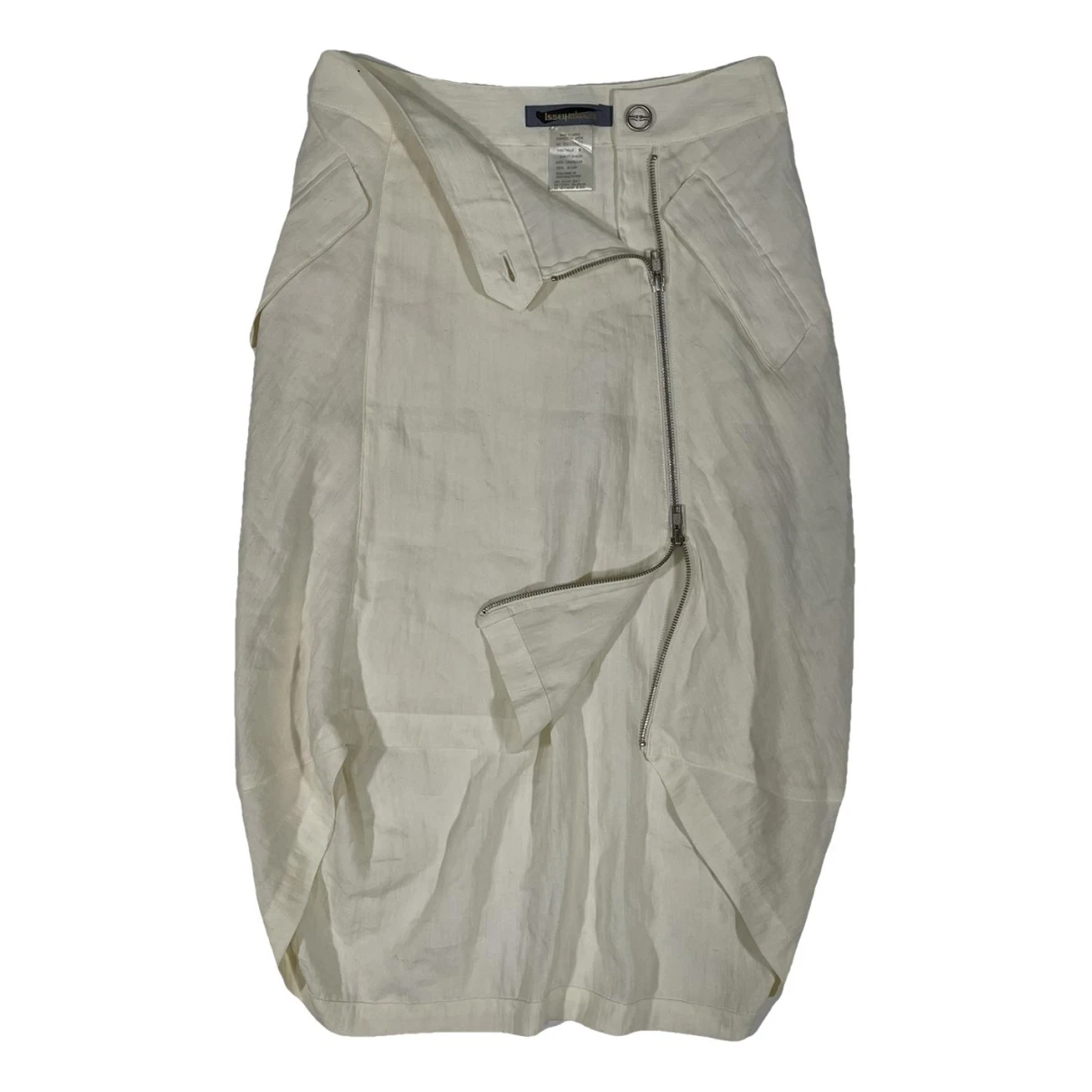 Pre-owned Issey Miyake Mid-length Skirt In White