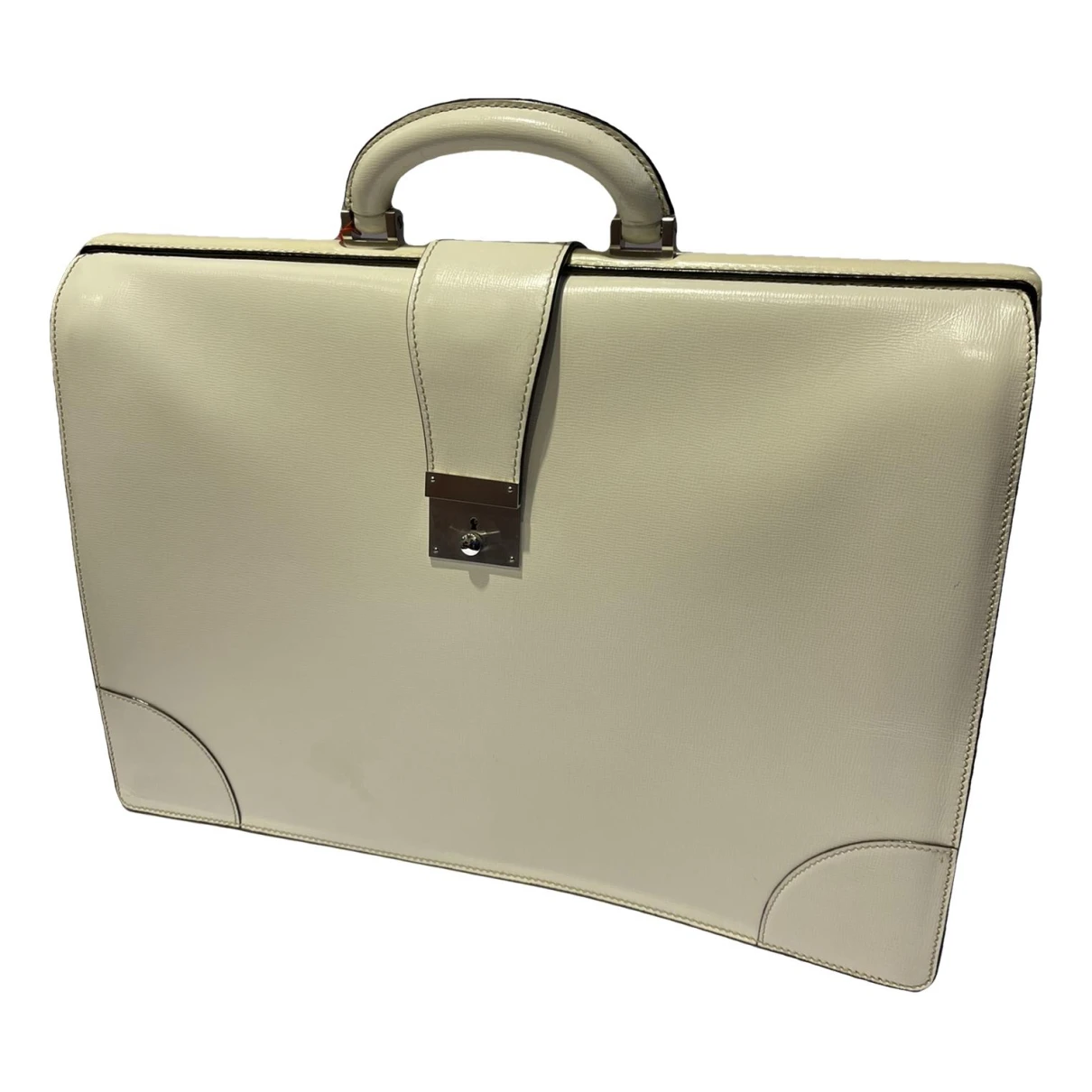 Pre-owned Valextra Leather 24h Bag In White