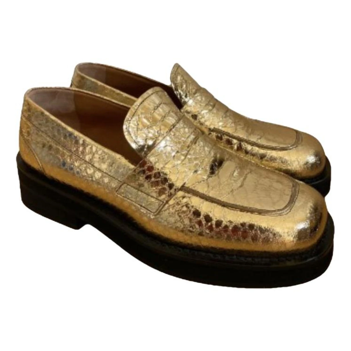 Pre-owned Marni Leather Flats In Gold