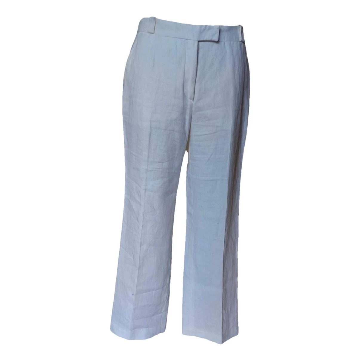 Pre-owned Loro Piana Linen Straight Pants In White