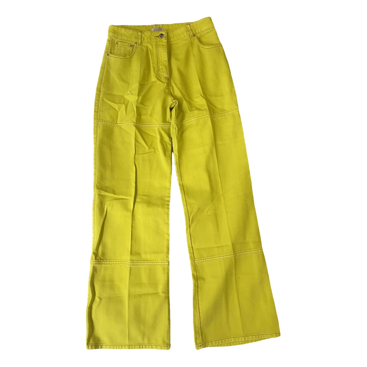 Pre-owned Nina Ricci Straight Pants In Yellow