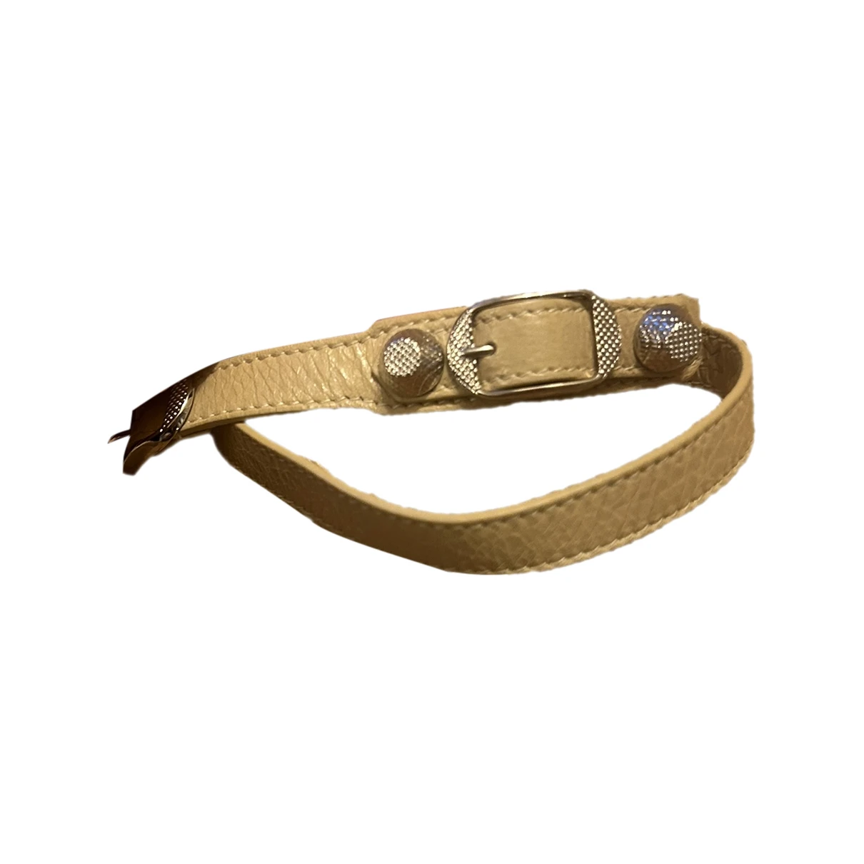 Pre-owned Balenciaga Leather Bracelet In Beige