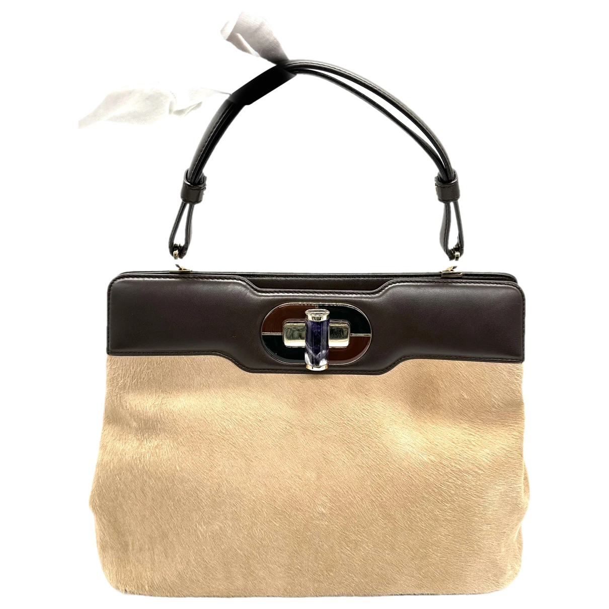 Pre-owned Bvlgari Isabella Rossellini Leather Handbag In Brown