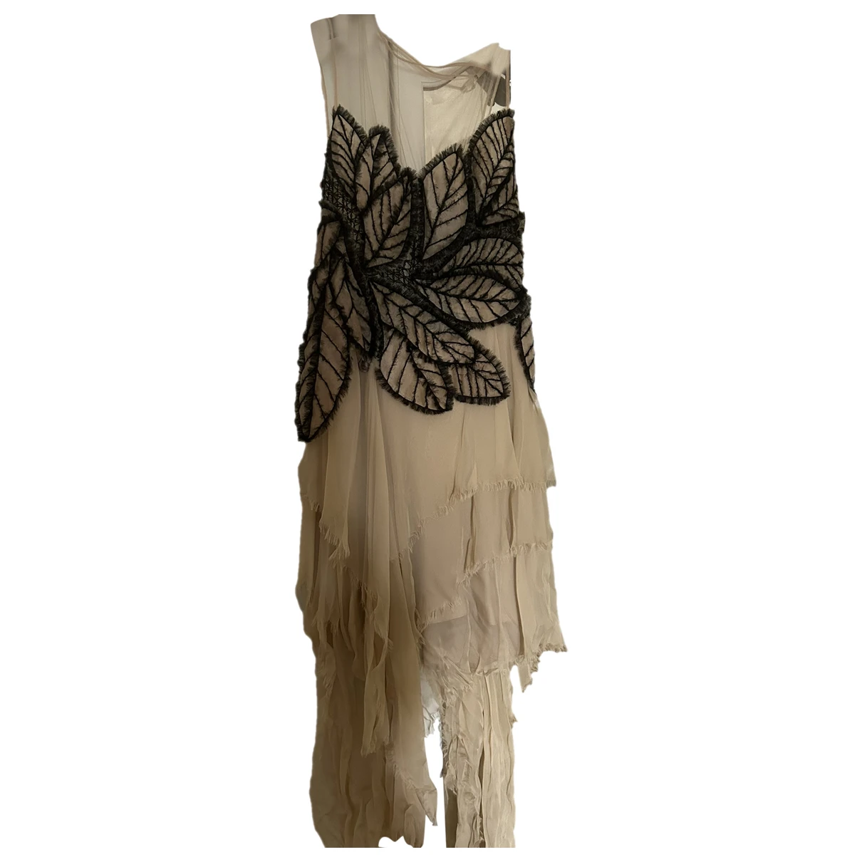 Pre-owned Alberta Ferretti Silk Dress In Camel
