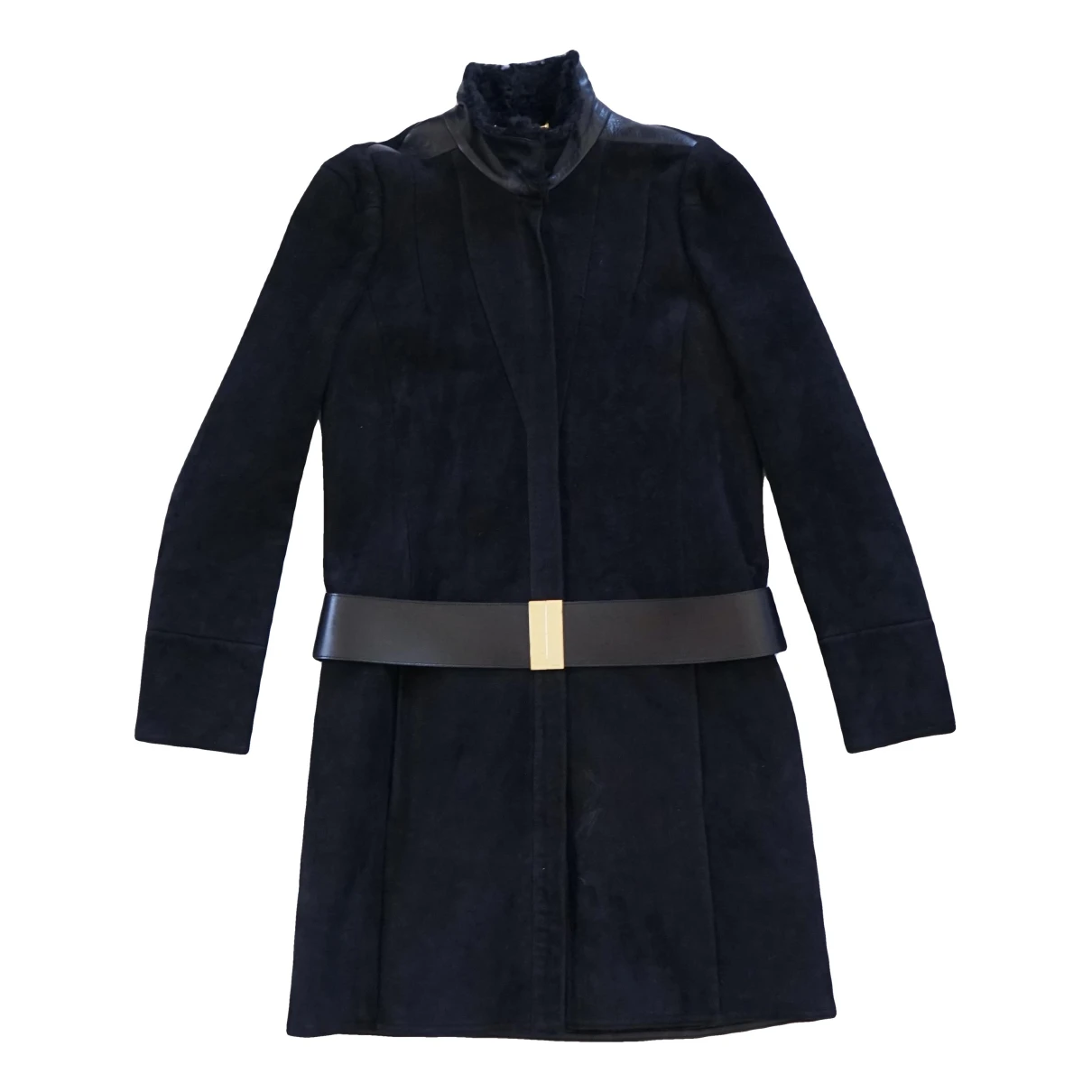 Pre-owned Gucci Shearling Coat In Black