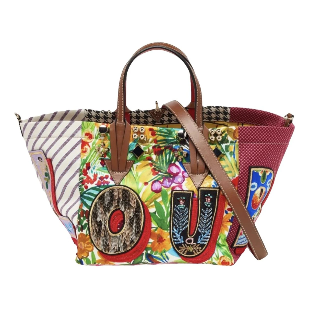 Pre-owned Christian Louboutin Cloth Tote In Multicolour