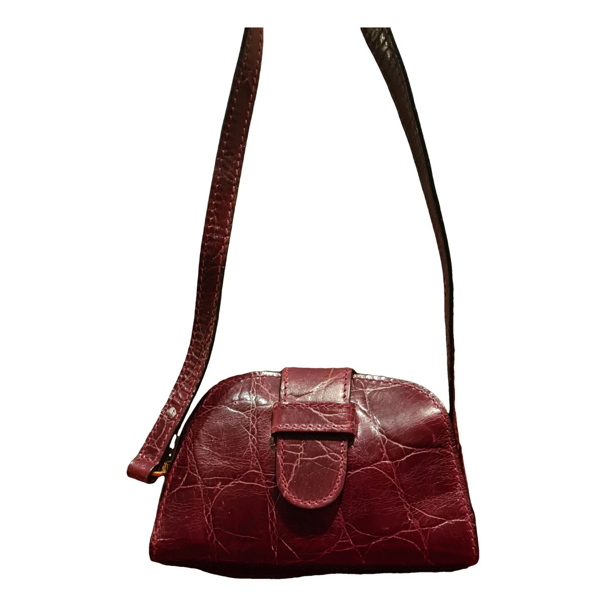 Pre-owned Furla Leather Crossbody Bag In Burgundy