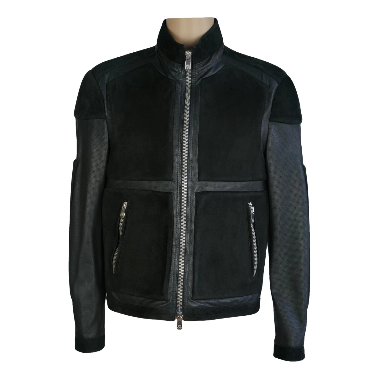 Pre-owned Corneliani Leather Jacket In Black
