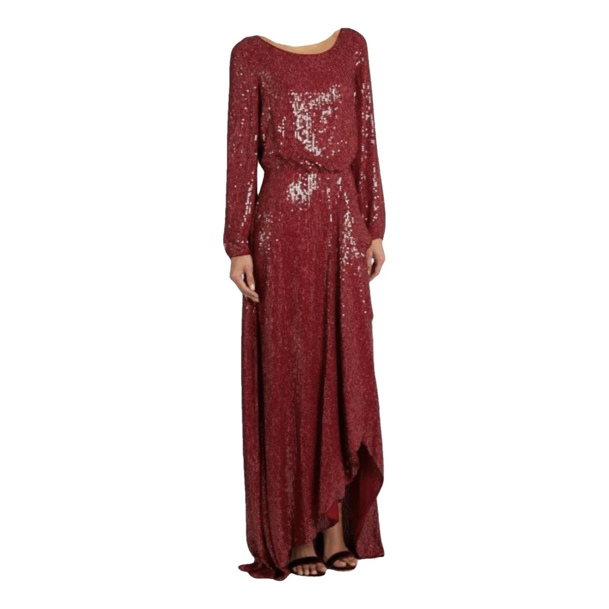 Pre-owned Diane Von Furstenberg Silk Maxi Dress In Burgundy