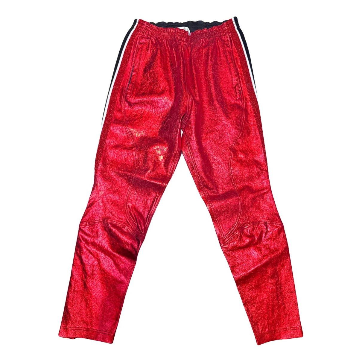 Pre-owned Faith Connexion Leather Trousers In Red