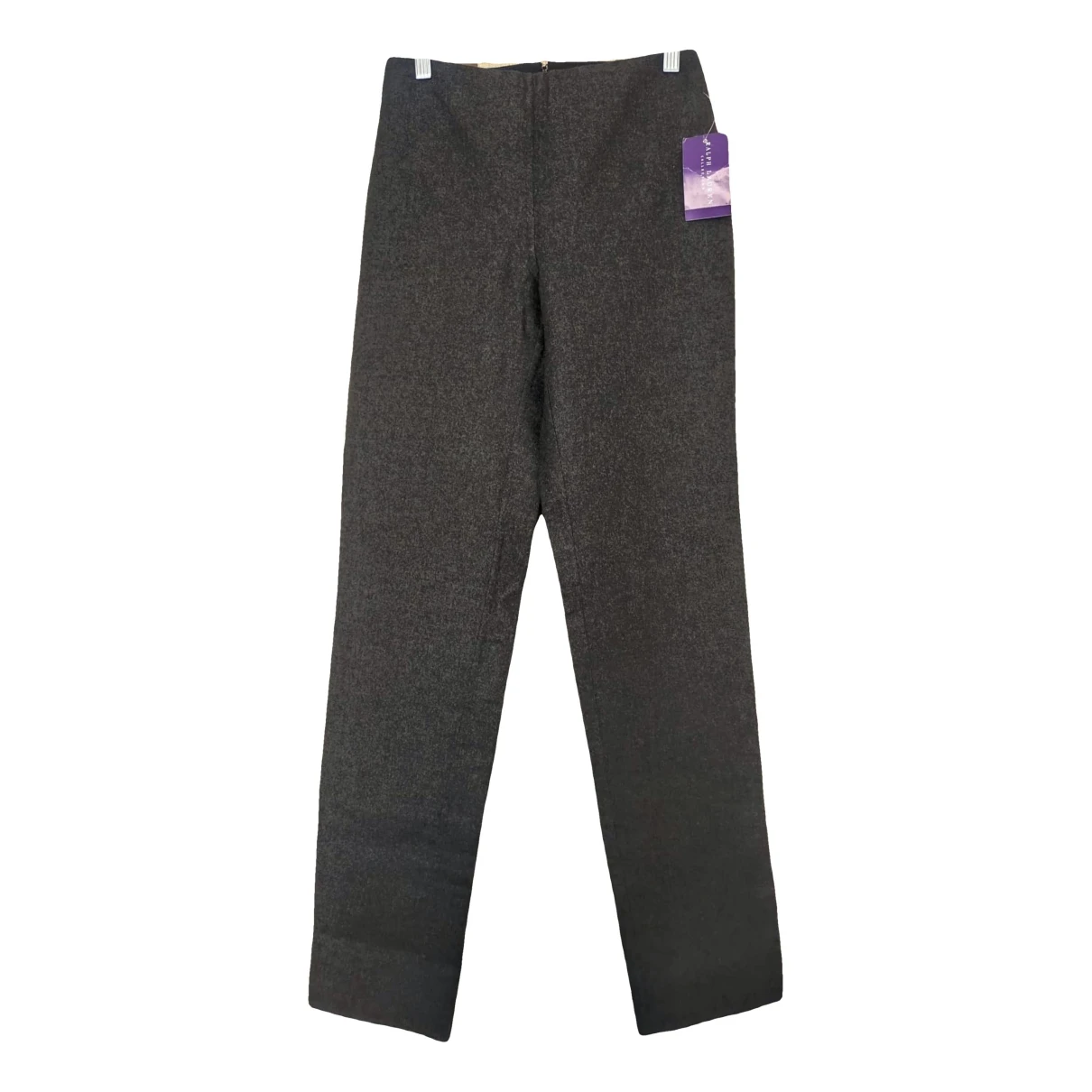 Pre-owned Ralph Lauren Wool Straight Pants In Grey