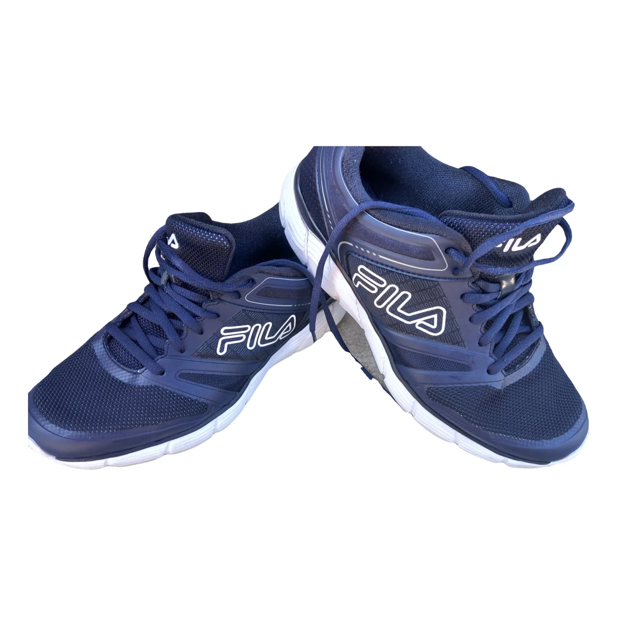 Pre-owned Fila Cloth Low Trainers In Blue