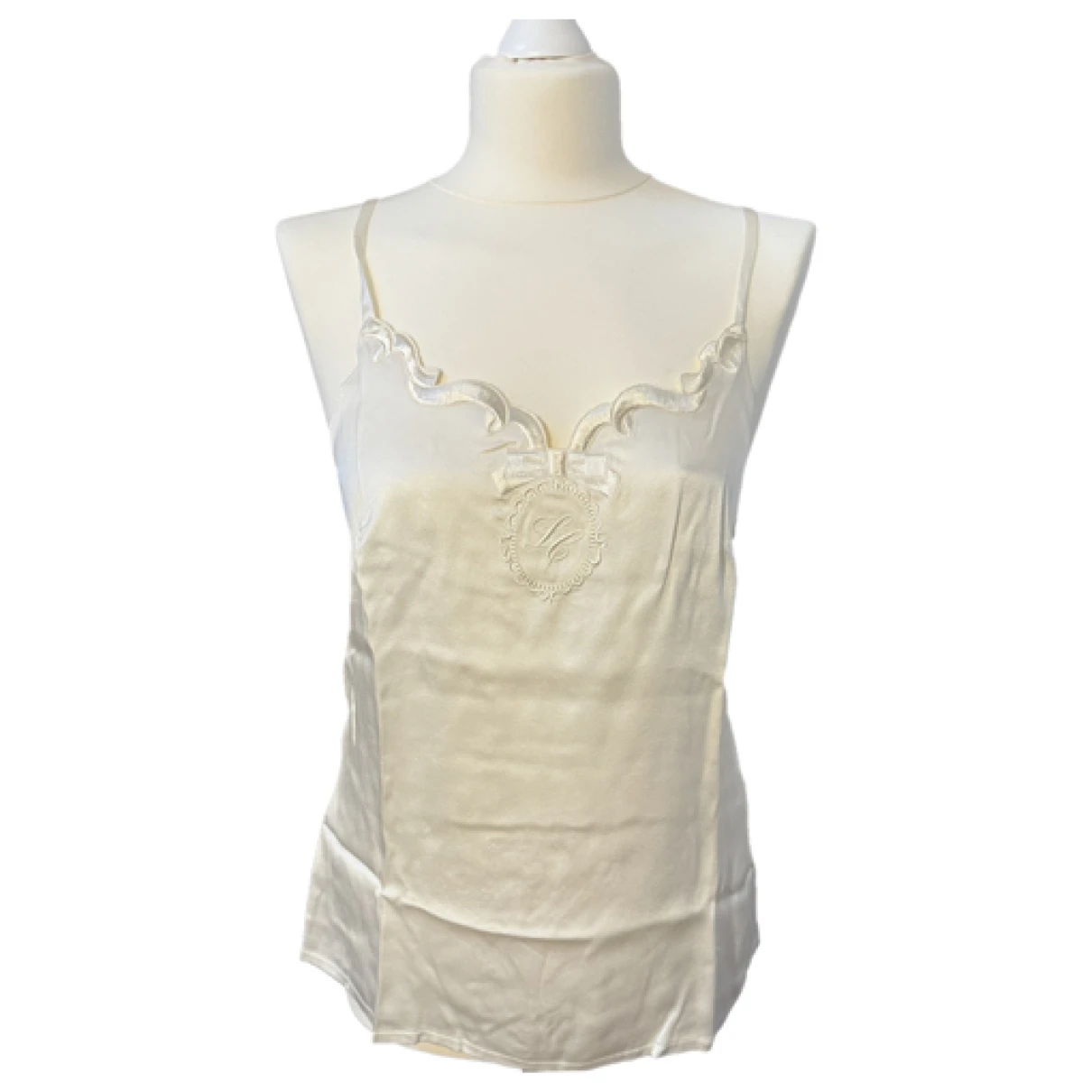 Pre-owned Les Copains Silk Camisole In White
