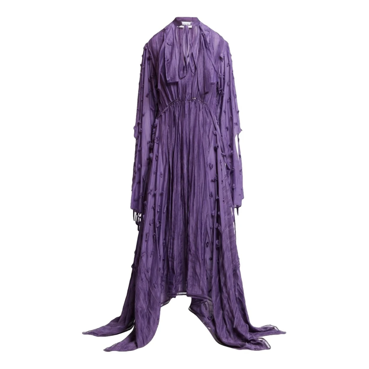 Pre-owned Lanvin Wool Maxi Dress In Purple