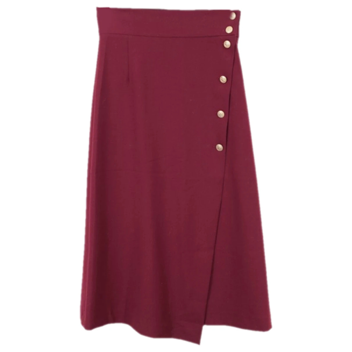 Pre-owned Tara Jarmon Mid-length Skirt In Burgundy