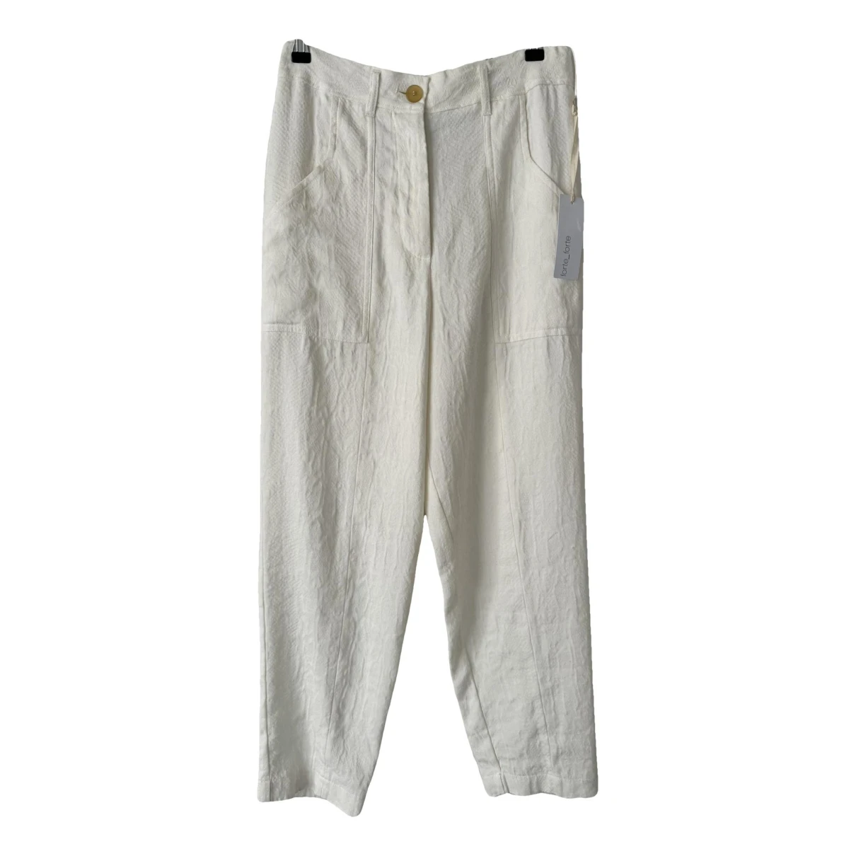 Pre-owned Forte Forte Linen Trousers In White