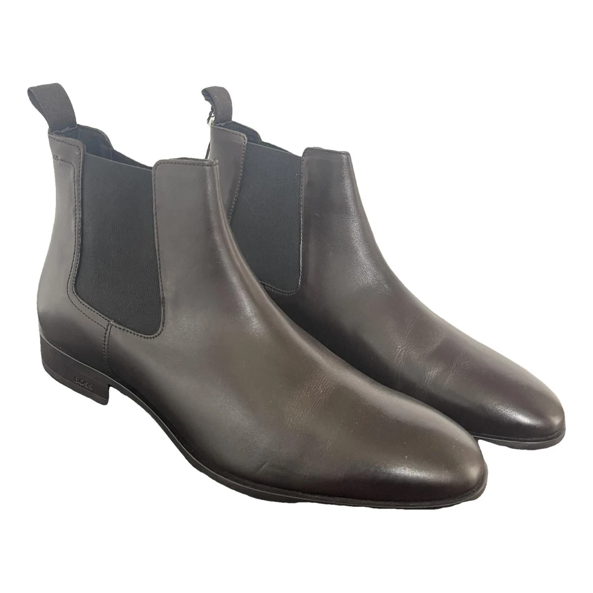 Pre-owned Hugo Boss Leather Boots In Brown