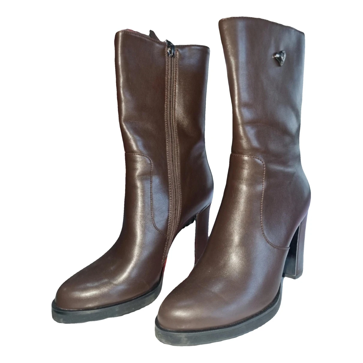 Pre-owned Braccialini Leather Boots In Brown