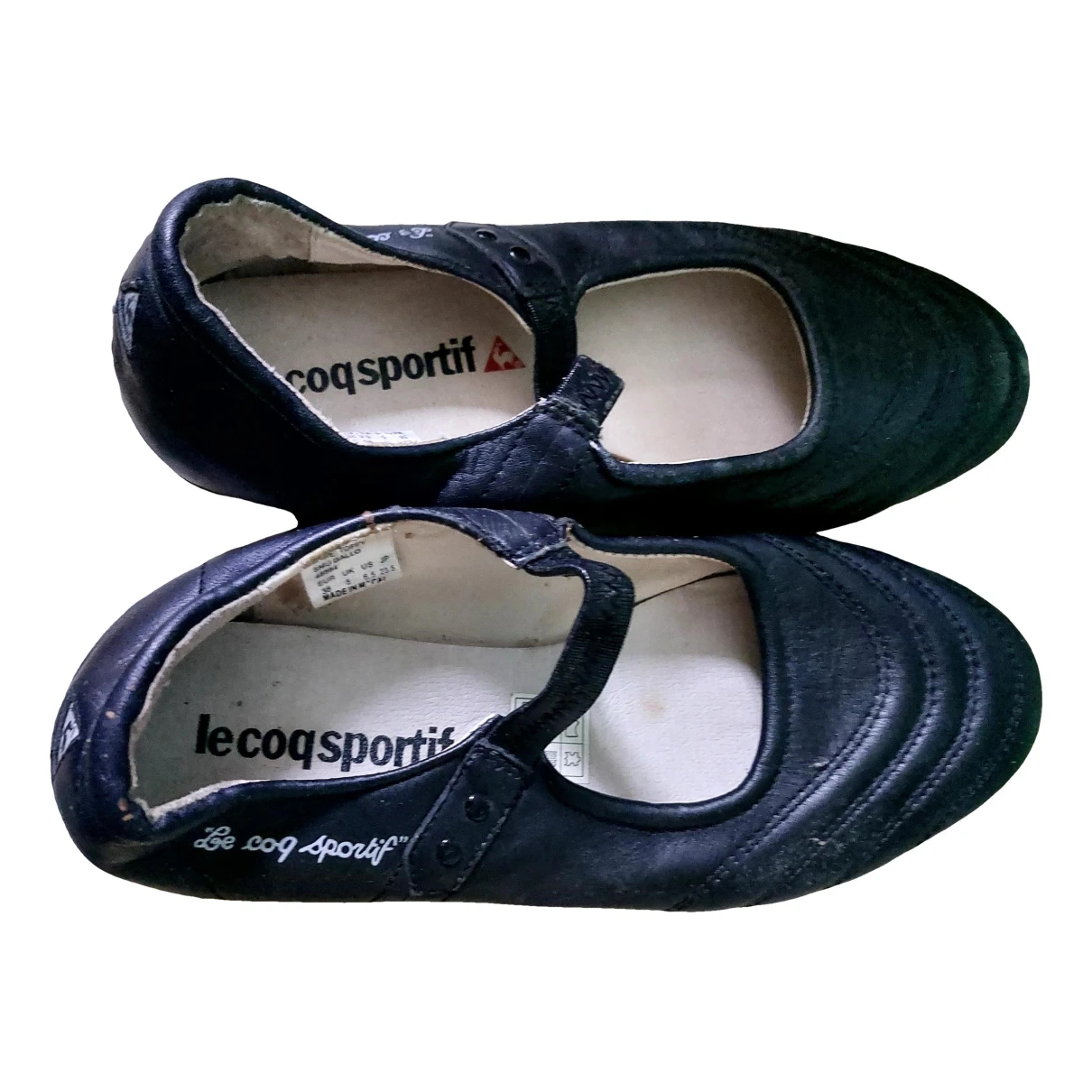 Pre-owned Le Coq Sportif Leather Ballet Flats In Black
