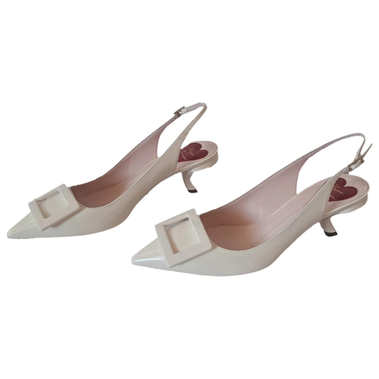 Pre-owned Roger Vivier Patent Leather Heels In White
