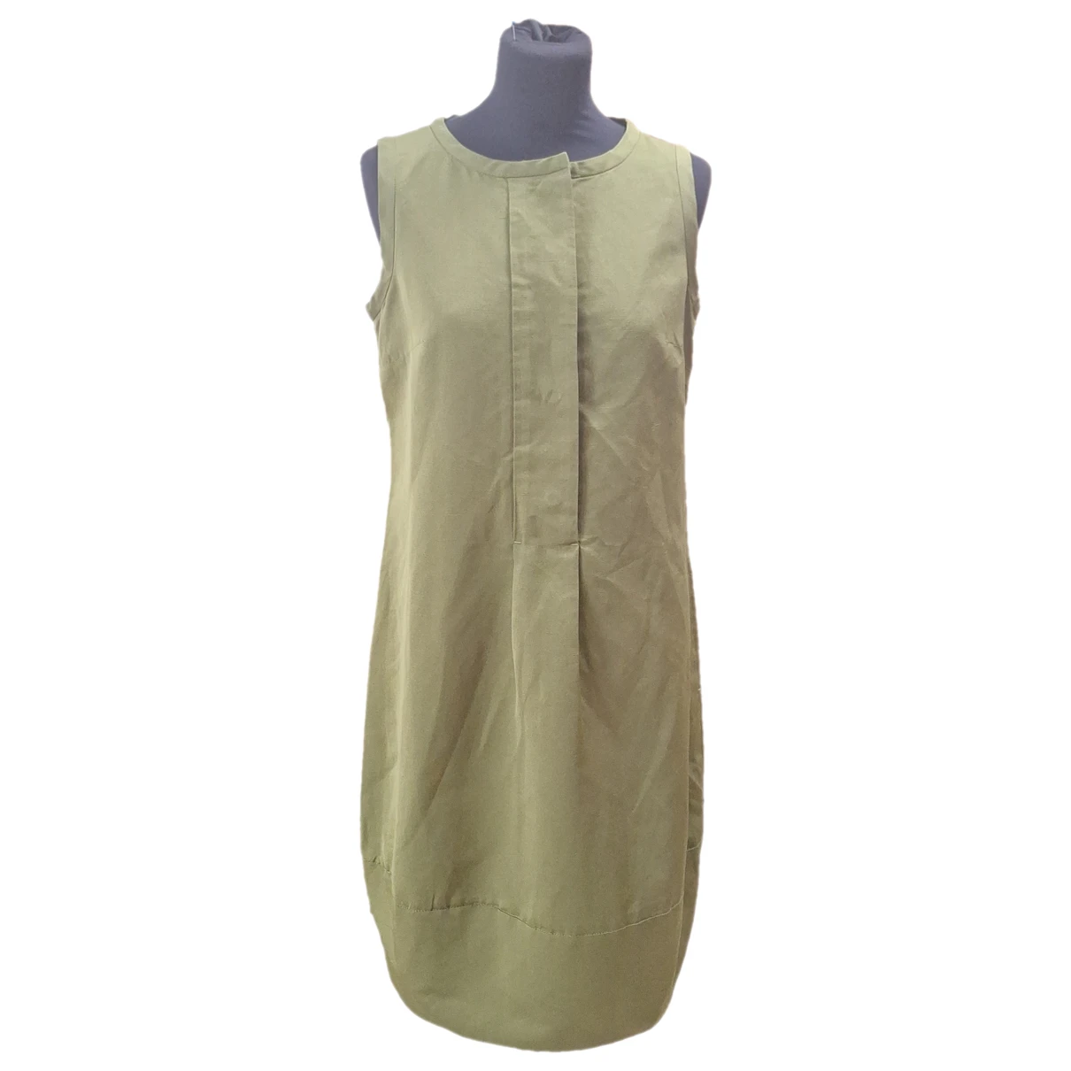 Pre-owned Max Mara Linen Mid-length Dress In Green