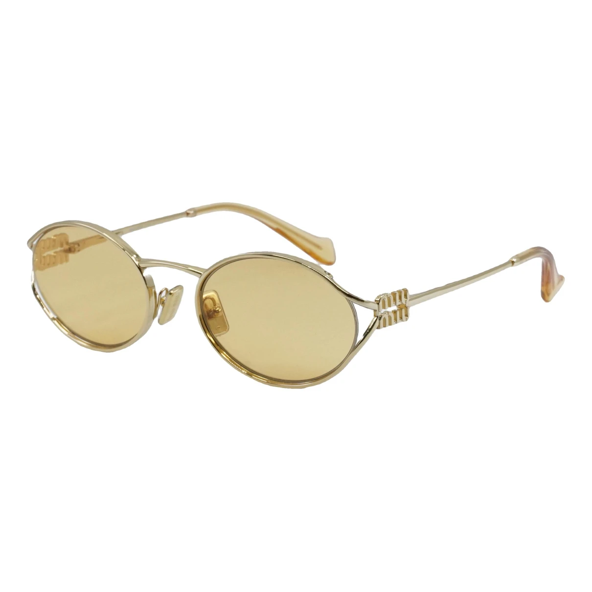 Pre-owned Miu Miu Sunglasses In Gold