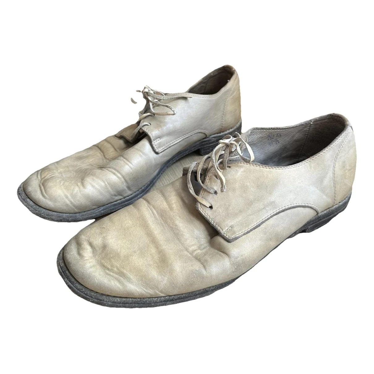 Pre-owned Guidi Leather Flats In Beige