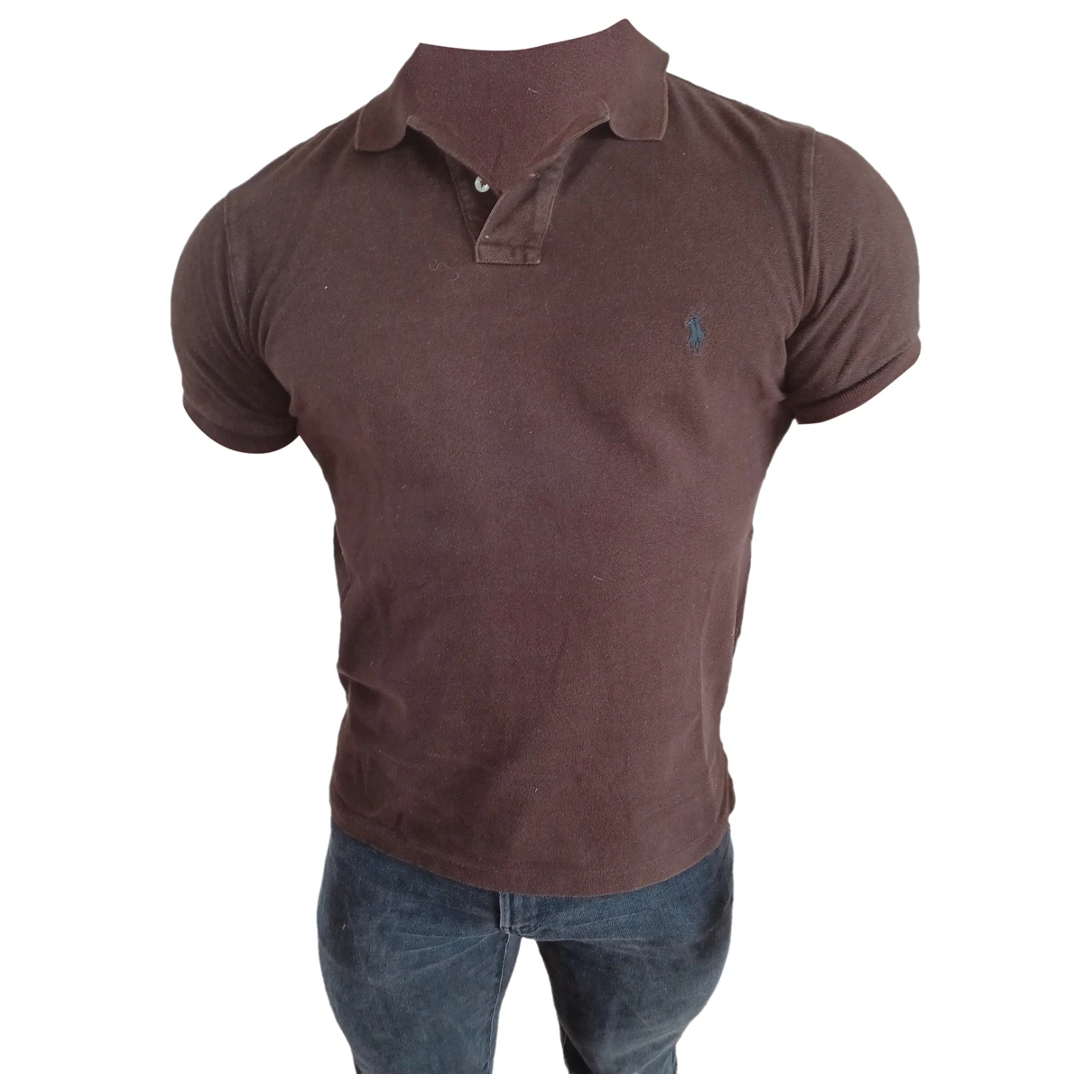 Pre-owned Polo Ralph Lauren Polo Ajusté Manches Courtes Polo Shirt In Brown