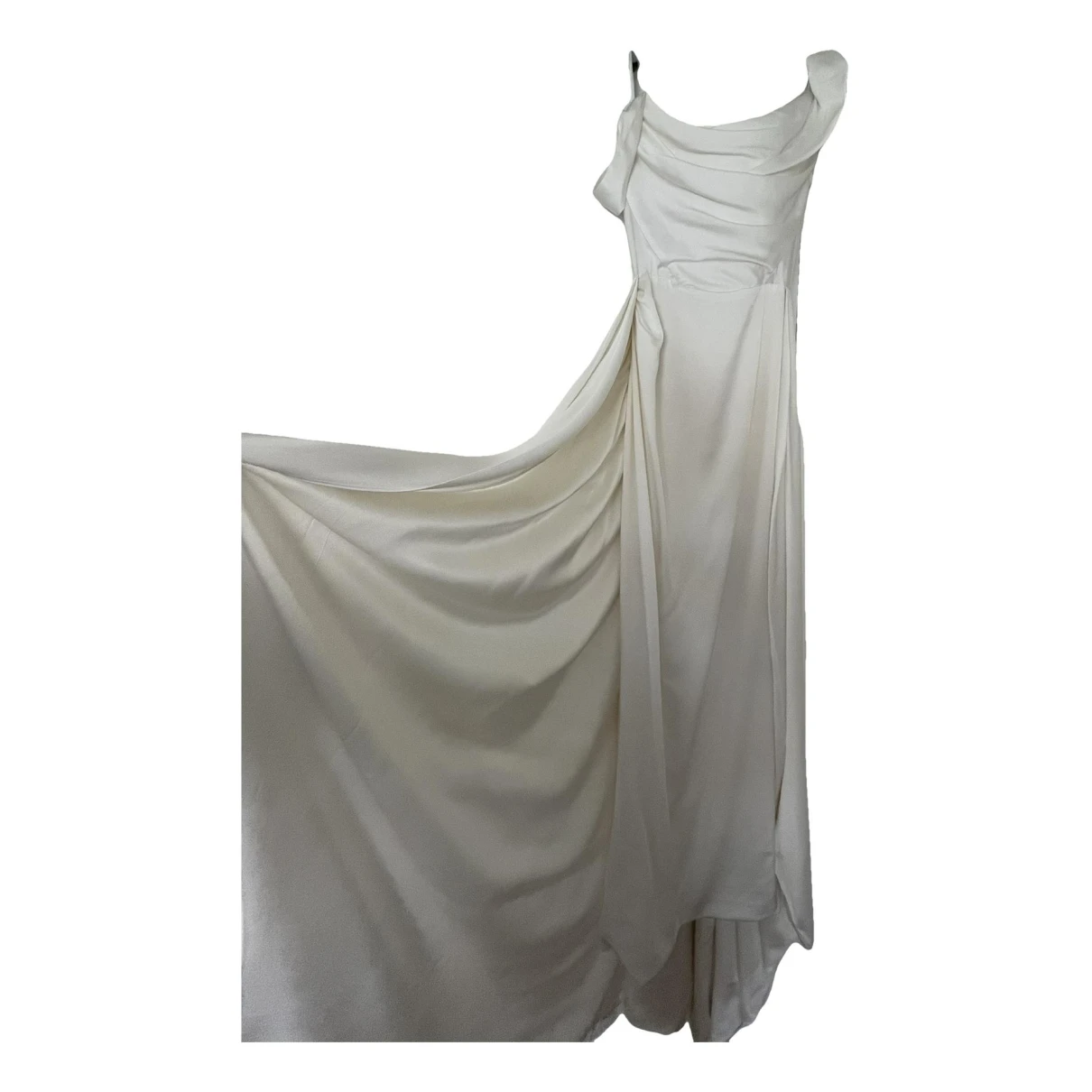 Pre-owned Vivienne Westwood Silk Maxi Dress In White