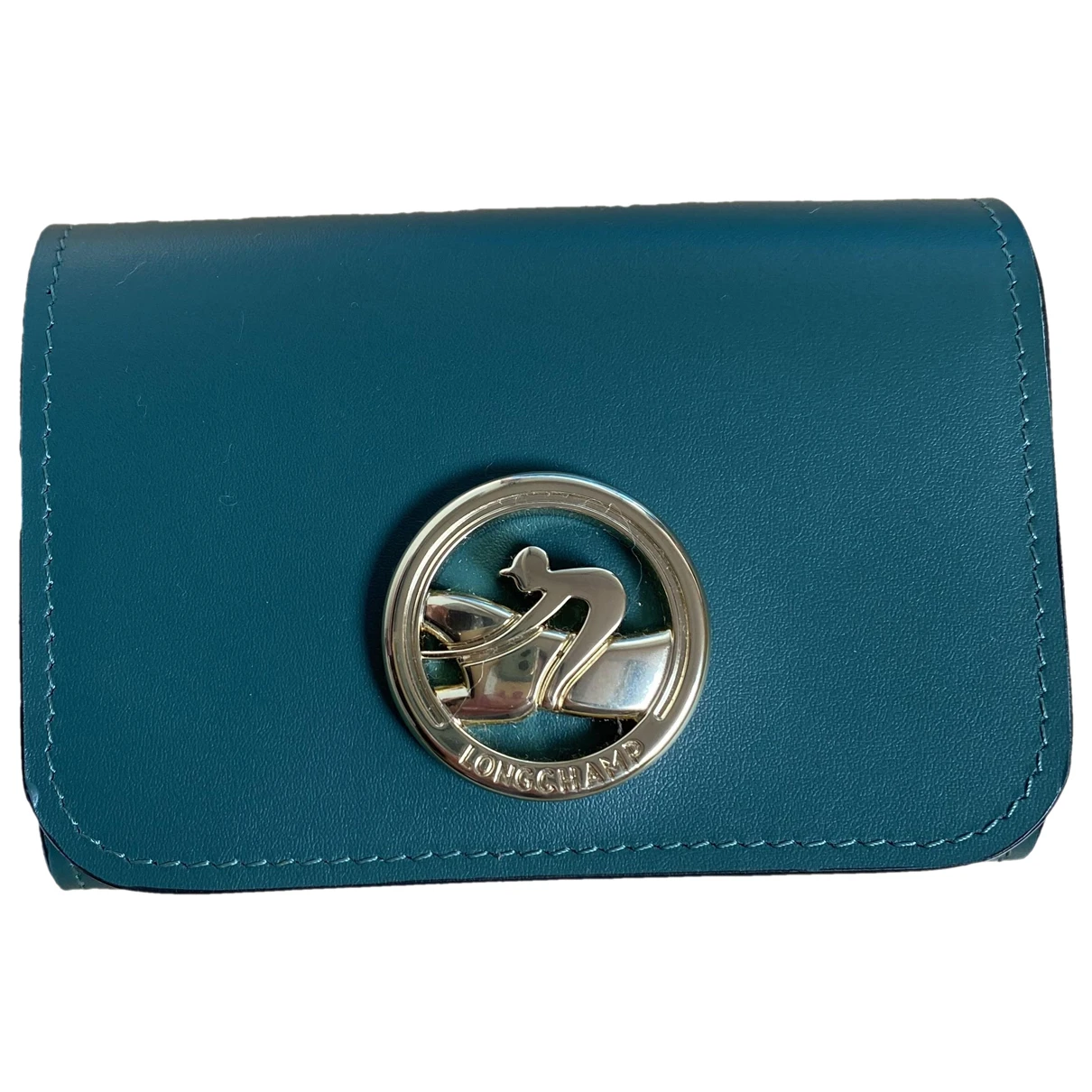 Pre-owned Longchamp Leather Wallet In Green