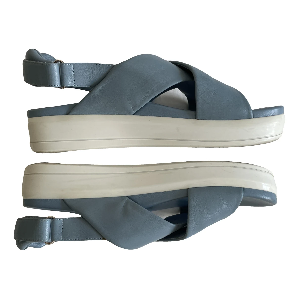 Pre-owned Prada Leather Sandal In Blue