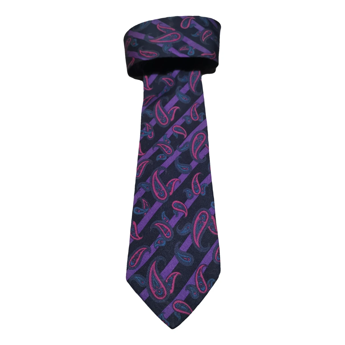 Pre-owned Saint Laurent Silk Tie In Purple
