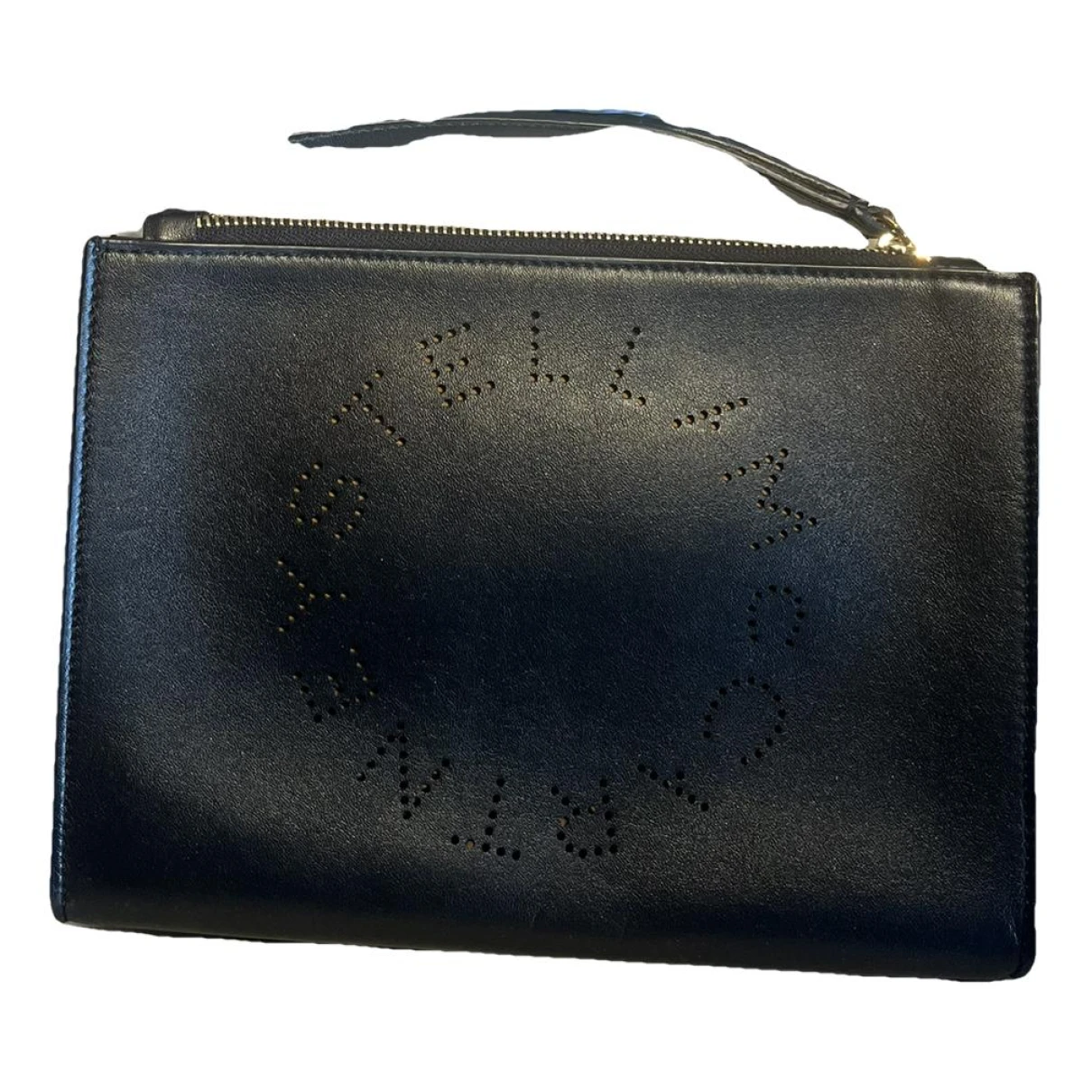 Pre-owned Stella Mccartney Vegan Leather Clutch Bag In Black