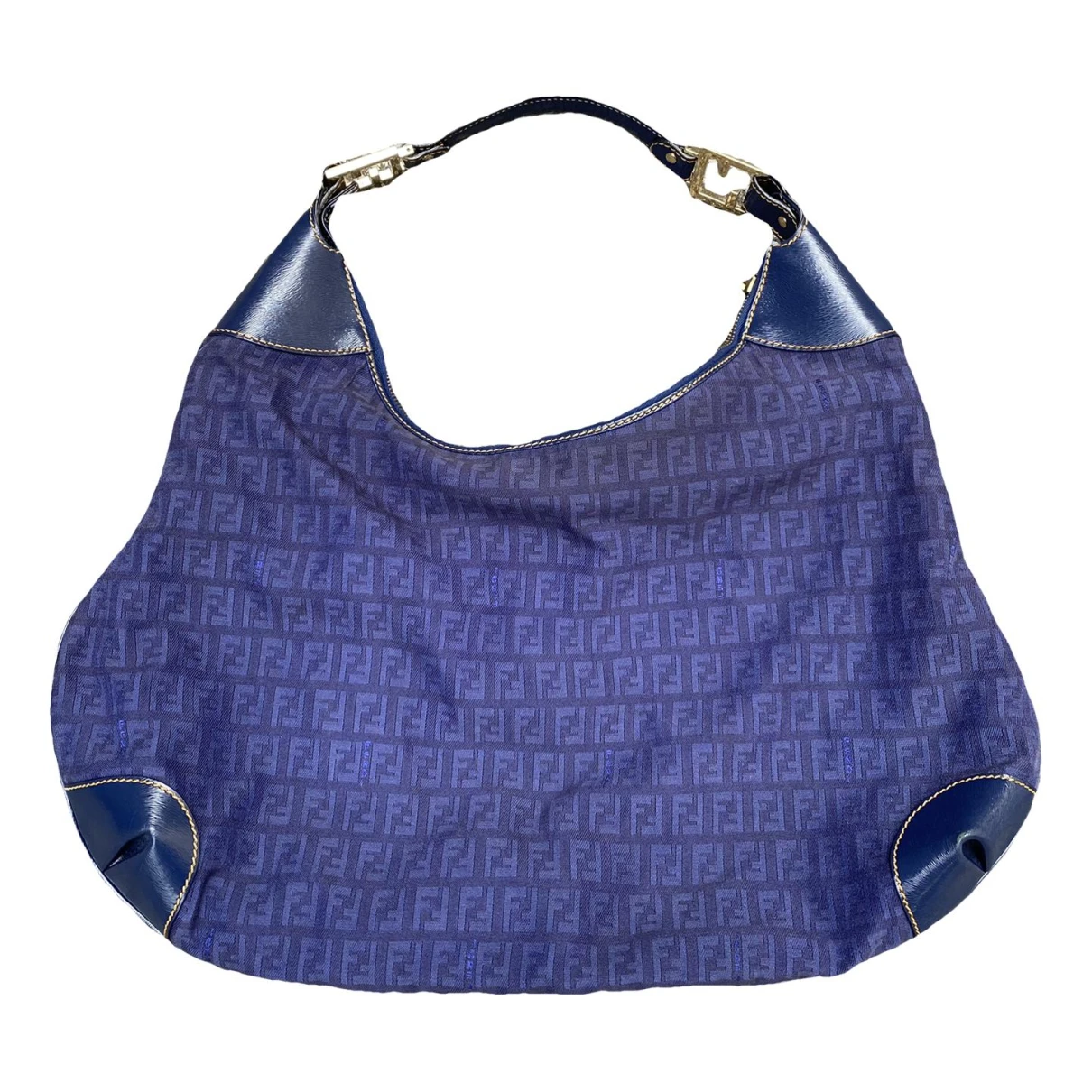 Pre-owned Fendi Mamma Baguette Cloth Handbag In Blue
