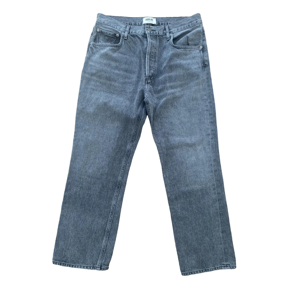 Pre-owned Agolde Straight Jeans In Grey