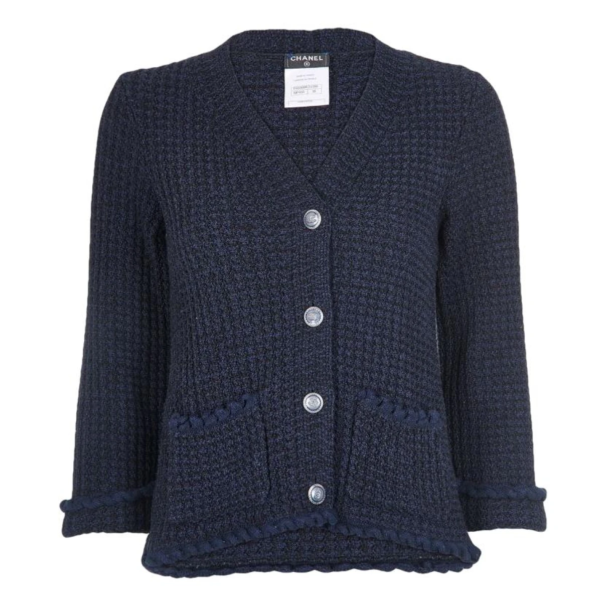 Pre-owned Chanel Cardi Coat In Blue